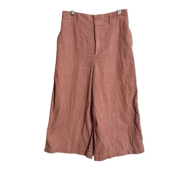 Uniqlo Corduroy High Rise Wide Leg Crop Pants - Picture 1 of 5
